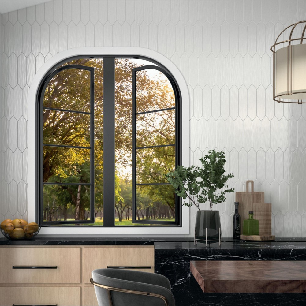 Arctic White Picket 3X12 Undulated Glossy
