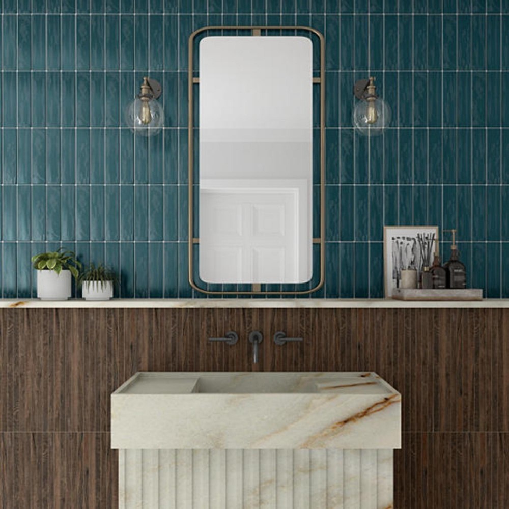Artcrafted  Tide Straight Joint 1X6 Glossy Mosaic Tile