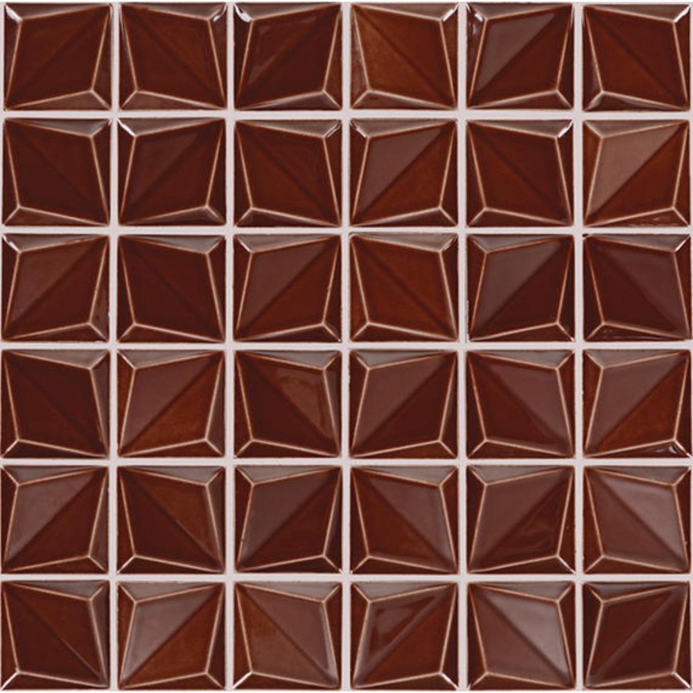 Artefino Vintage Saffron Floret 12X12 Glossy Mosaic Tile