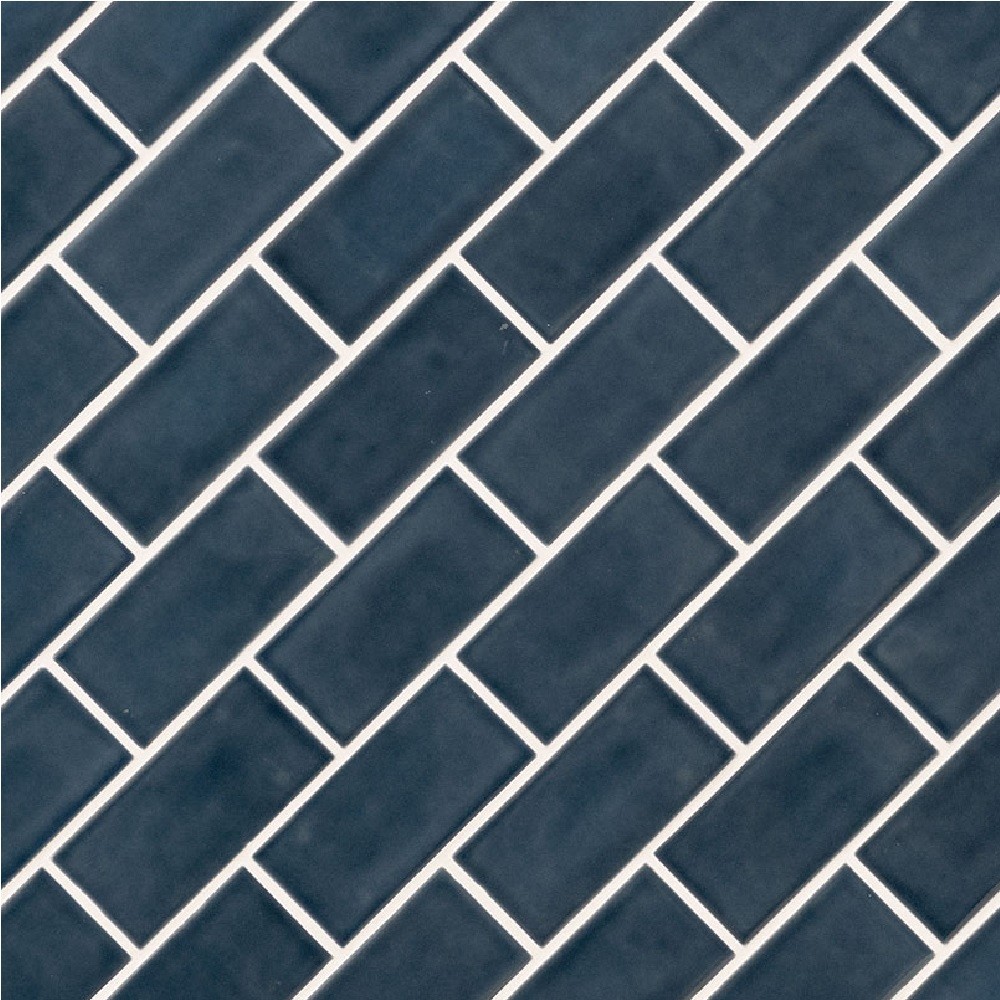 Bay Blue Glazed Handcrafted 3X6 Glossy Ceramic Mosaic Tile-3