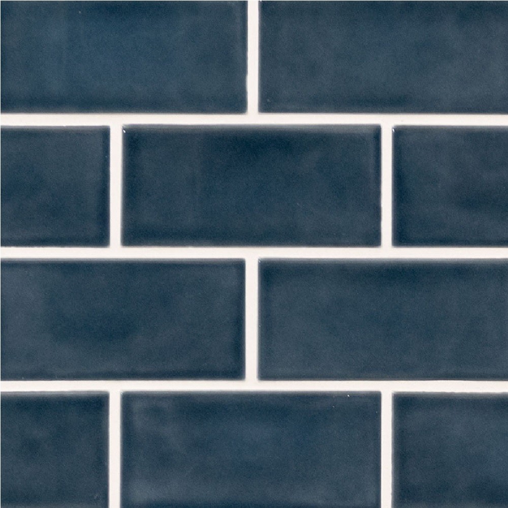 Bay Blue Glazed Handcrafted 3X6 Glossy Ceramic Mosaic Tile