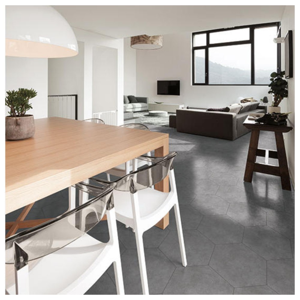 Beehive Grey 24x20 Hexagon Matte Porcelain Tile