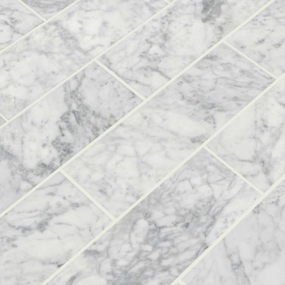 Carrara White 4X12 Polished Subway Marble Tile