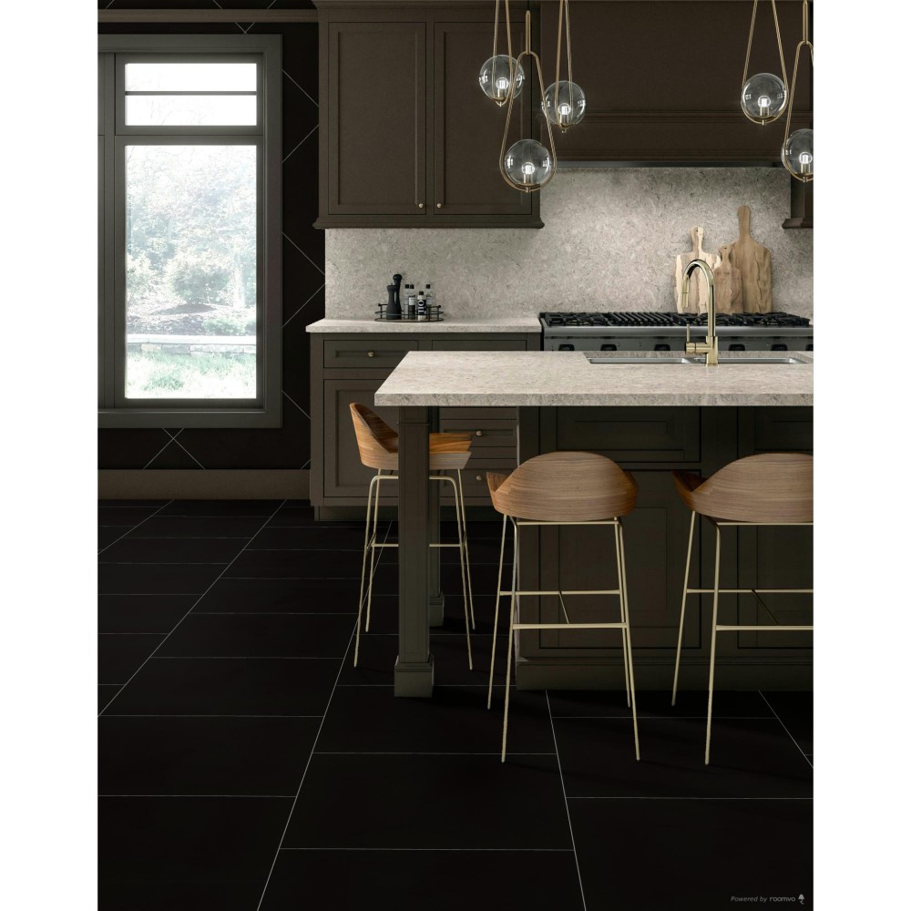Cohesion Black 24X24 Polished Porcelain Tile