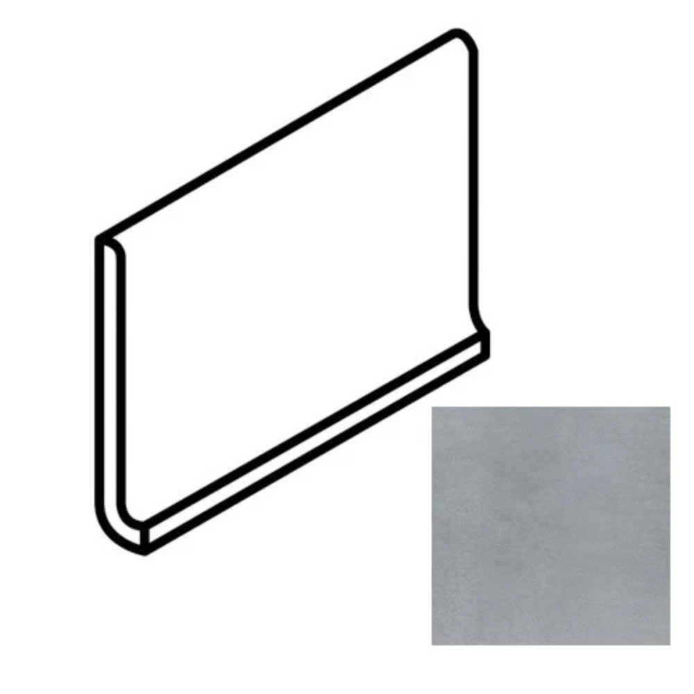 Cohesion Grey 6X12 Cove Base Matte Floor Tile Trim