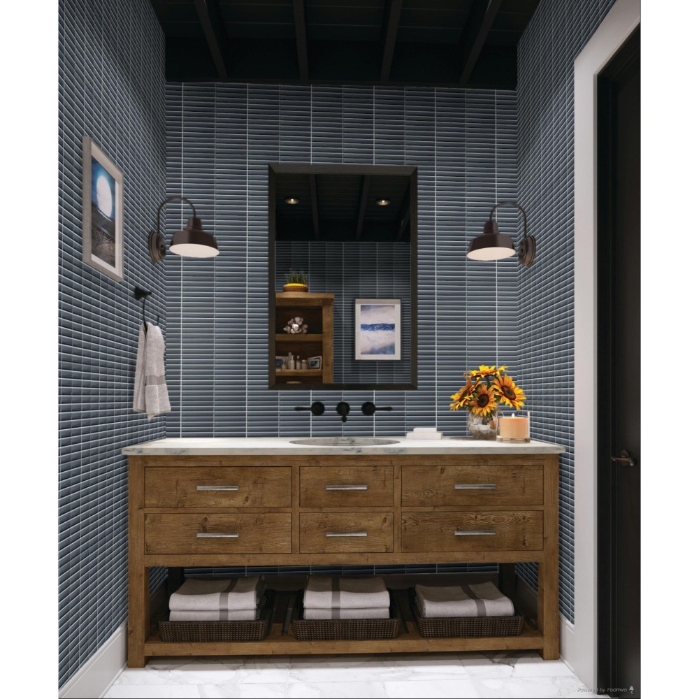 Color Wave Nine Iron 1X6 Glass Mosaic Tile