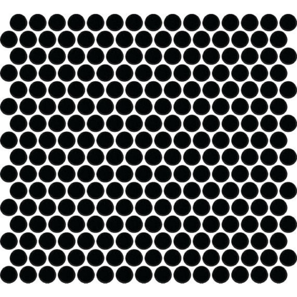 Color Wheel Black Penny Rounds 1x1 Matte Mosaic Tile