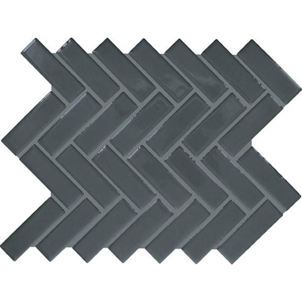 Color Wheel Chalkboard Herringbone 1X3 Glossy Mosaic Tile