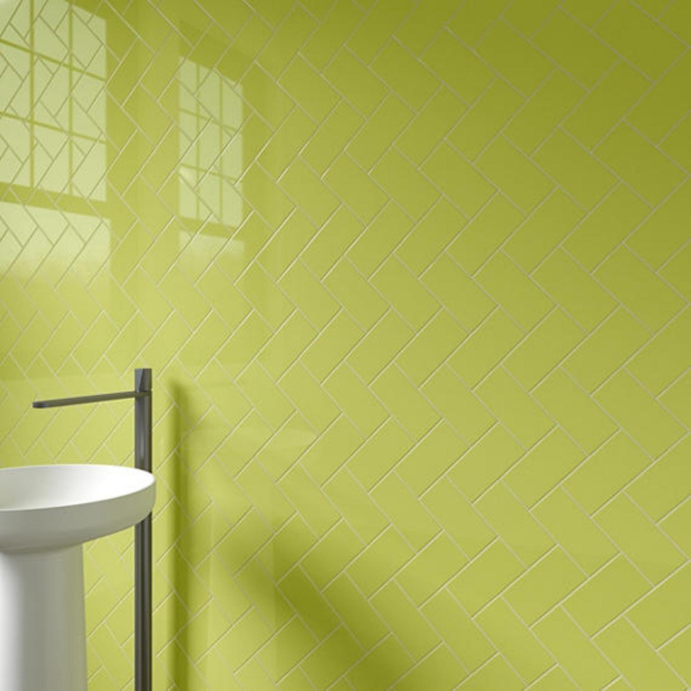 Color Wheel Classic Key Lime 3X6 Glossy Wall Tile