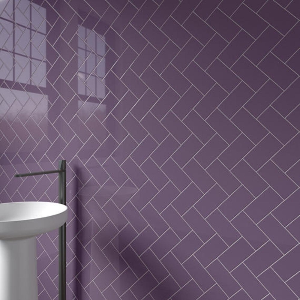 Color Wheel Classic Wood Violet 3X6 Glossy Wall Tile