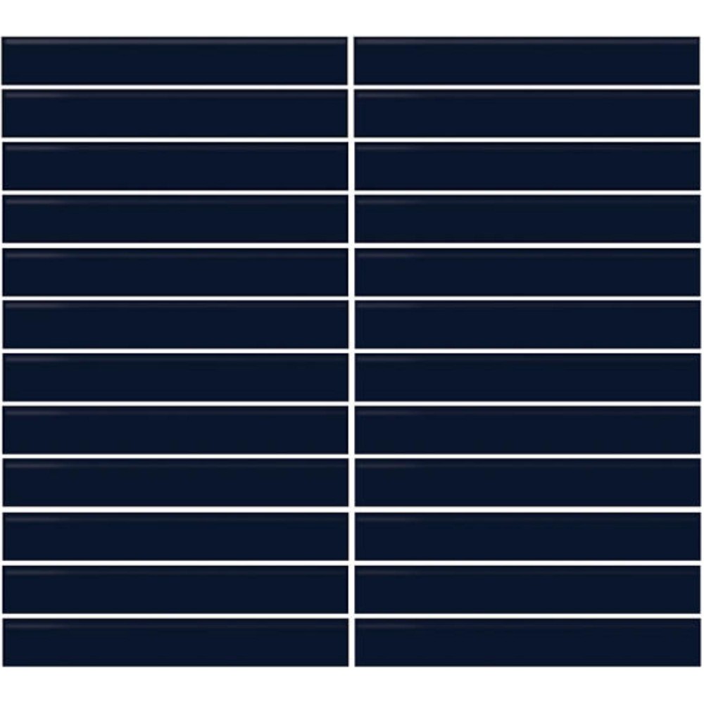 Color Wheel Navy 1X6 Straight Joint Glossy Mosaic Tile