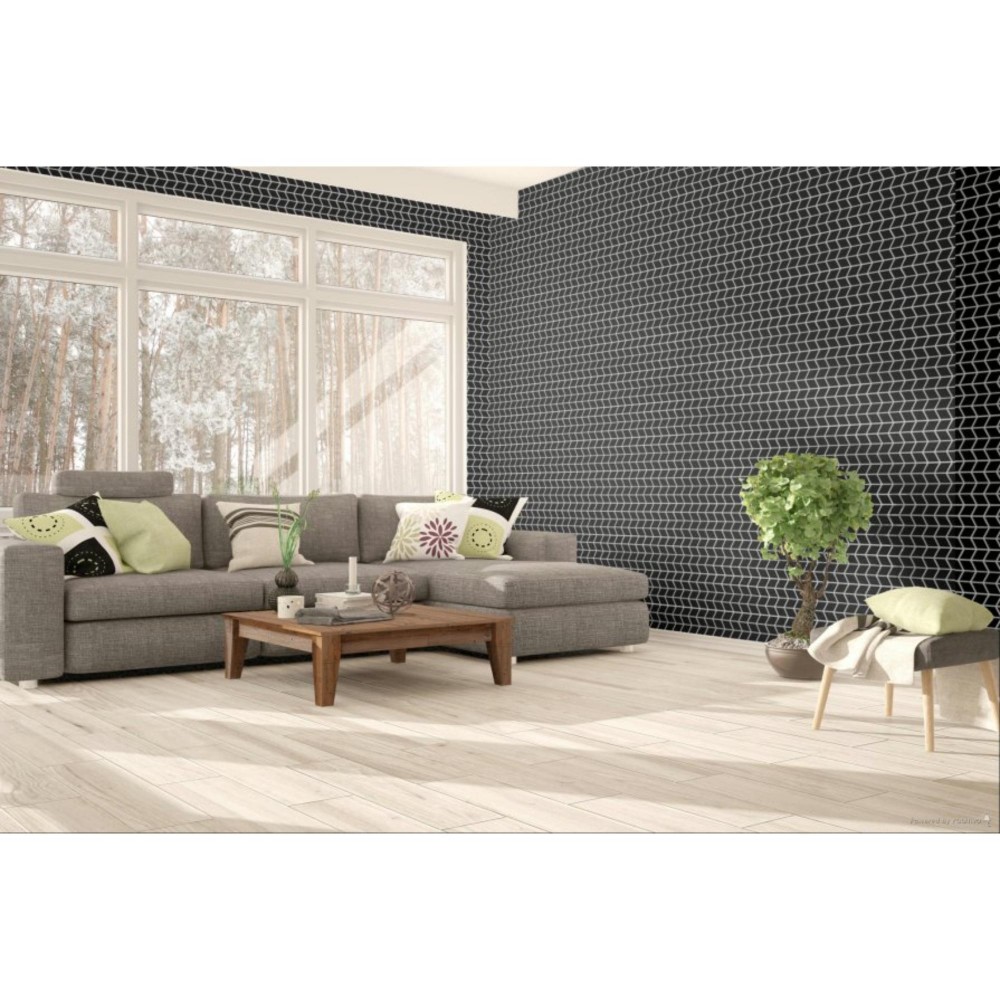 Color Wheel Retro Black Chevron 2X3 Glossy Mosaic Tile 