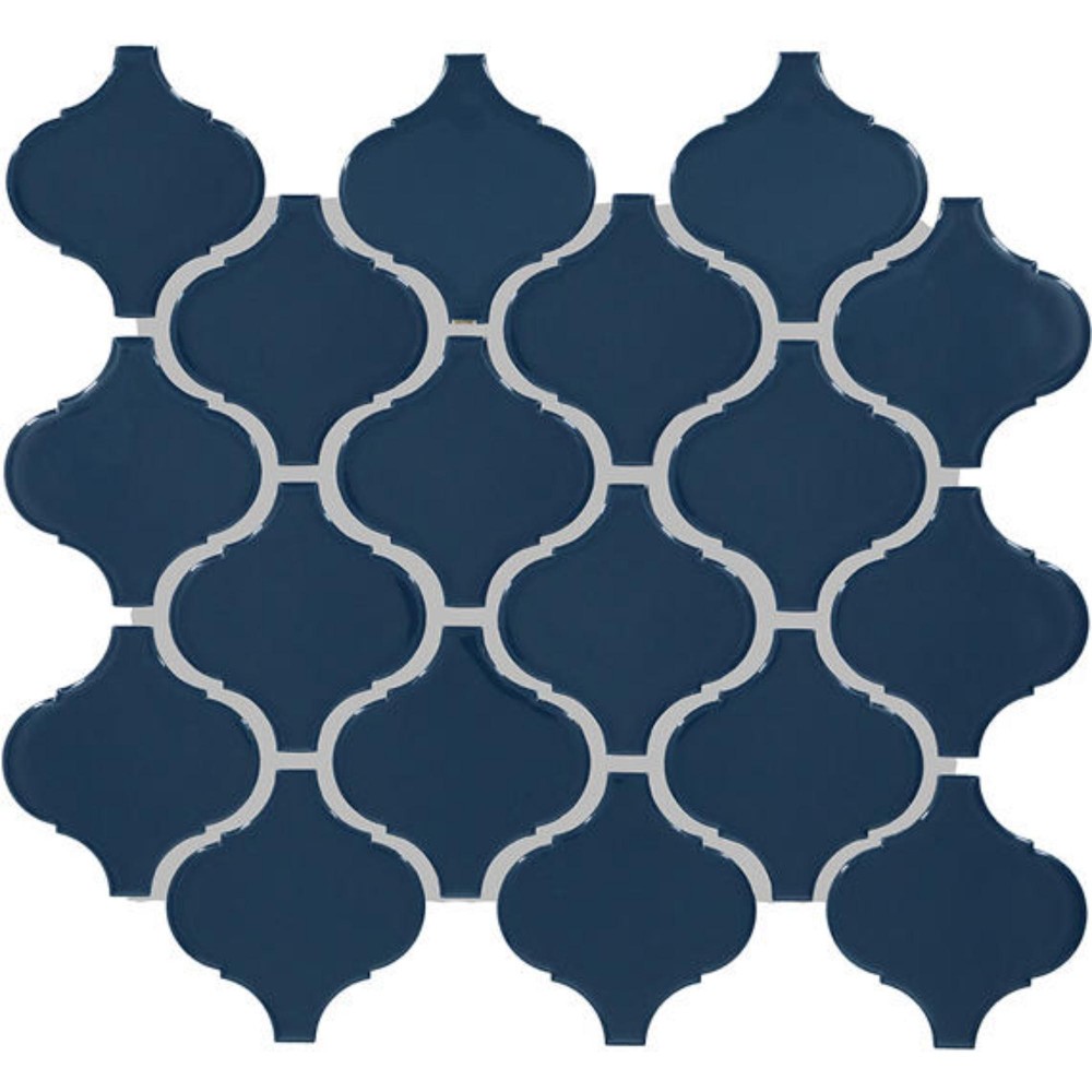 Color Wheel Retro Galaxy Arabesque 3X3 Glossy Mosaic Tile 
