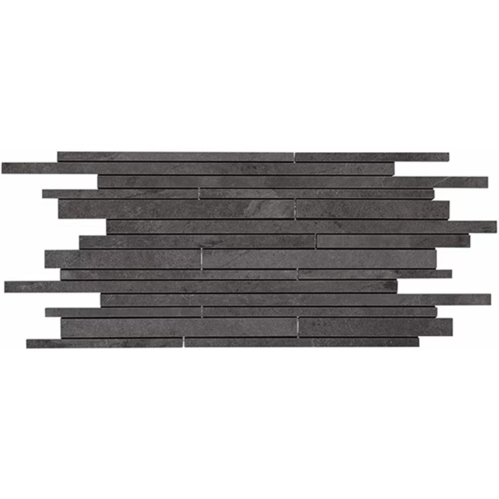 Delegate Dark Grey Random Linear Matte Porcelain Mosaic
