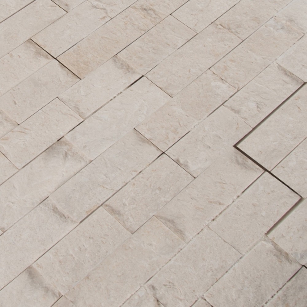 Mayra White 6X24 Split Face Ledger Panel