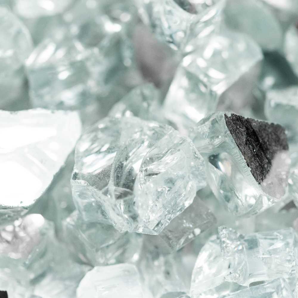 Glacial Silver 1.27 CM 20 LBS Crystal Reflective Fireglass