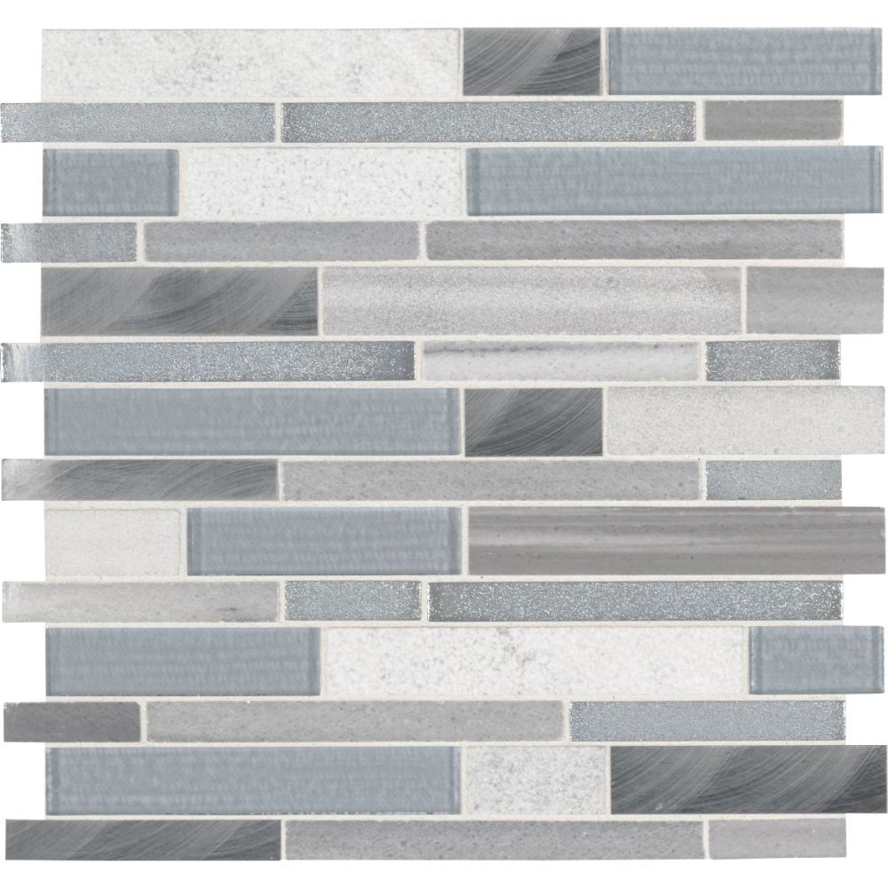 Harlow Interlocking 8mm Gray Glass Wall Tile