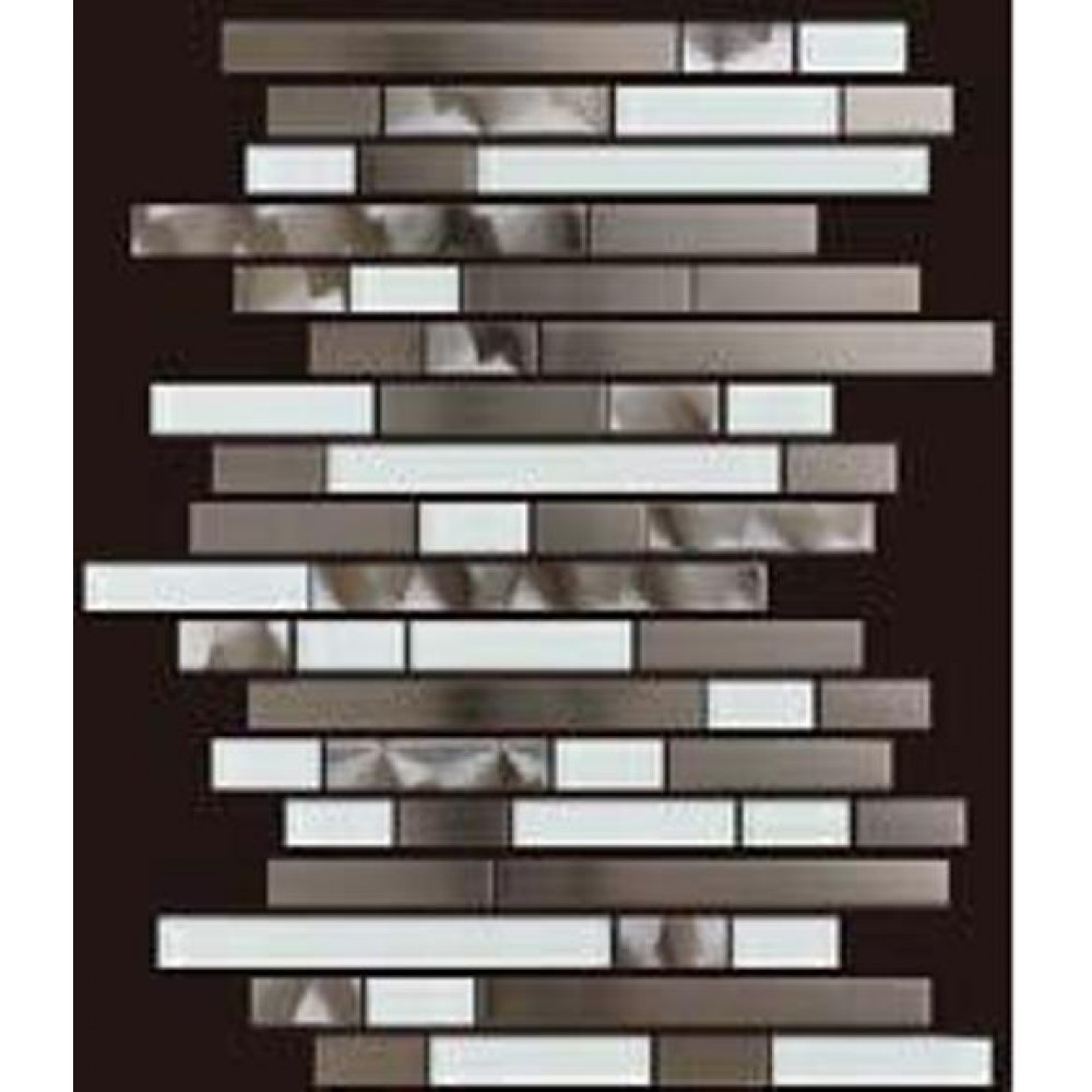 Stainless Steel LW Glass Mix 12x12 Interlock Mosaic