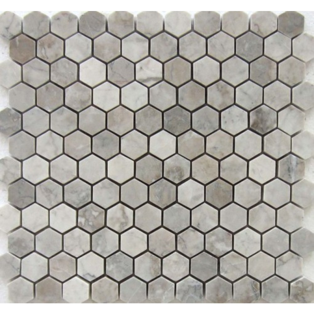Gray Cloud Hexagon 1x1 Polished Mosaic
