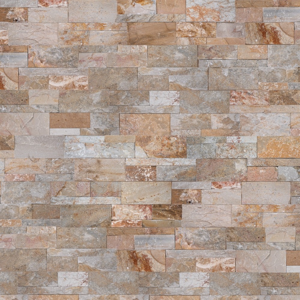XL Golden White 9X24 Split Face Quartzite Ledger Panel