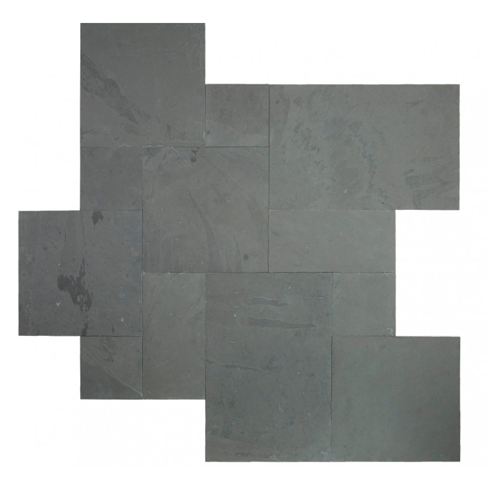 Montauk Black French Pattern 16 Sqft x 10 Kits 2 Inch Natural Cleft Paver