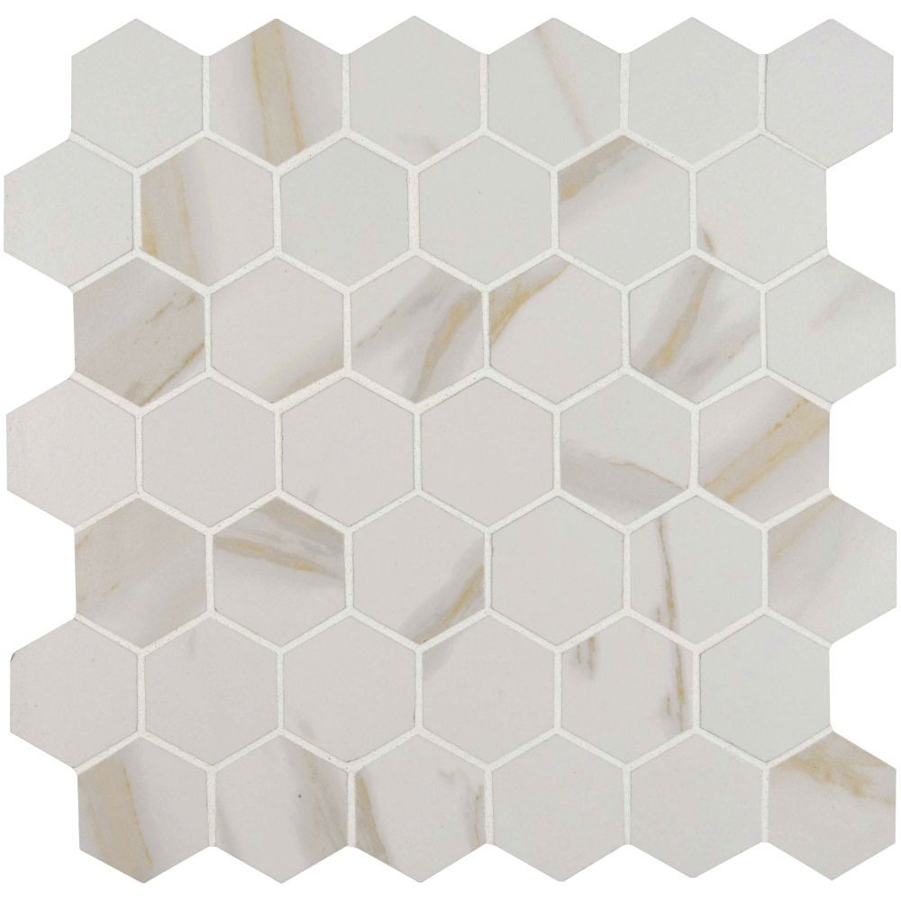 Pietra Calacatta 2x2 Hexagon Matte Mosaic