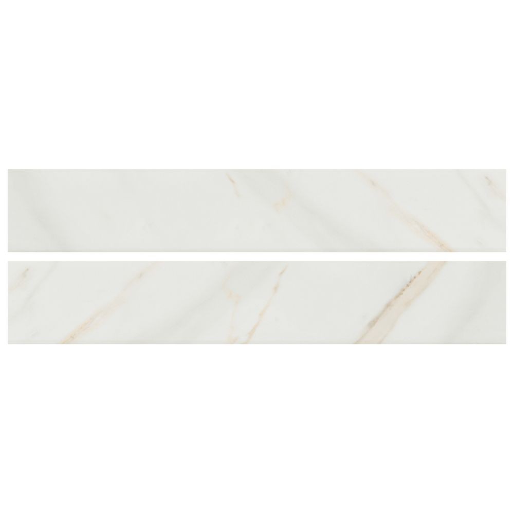 Pietra Calacatta 3X18 Bullnose Polished