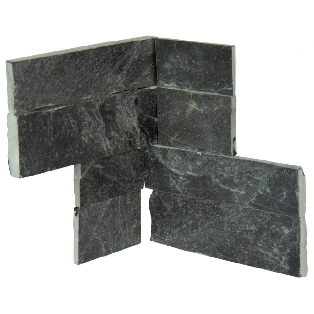 Premium Black 4.5x9 Split Face Mini Corner Ledger Panel 