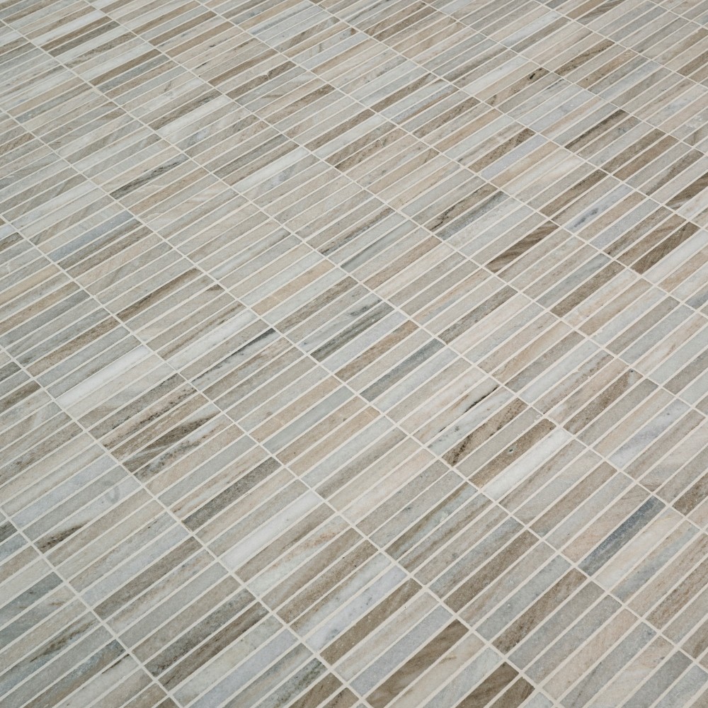 Ravello Mini Stack 12X12 Polished Marble Mosaic Floor Wall Tile ...