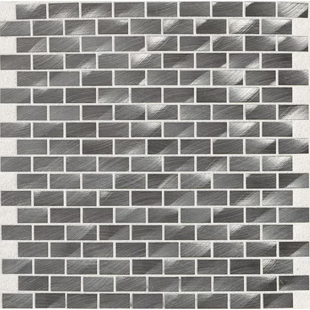 Structure Gunmetal Brick Joint 1/2X1 Satin Mosaic Tile