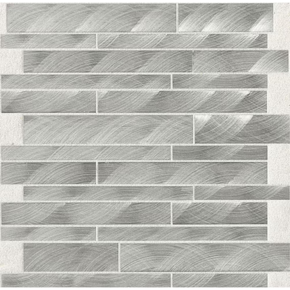 Structure Steel Random 12X12 Interlocking Satin Mosaic Tile