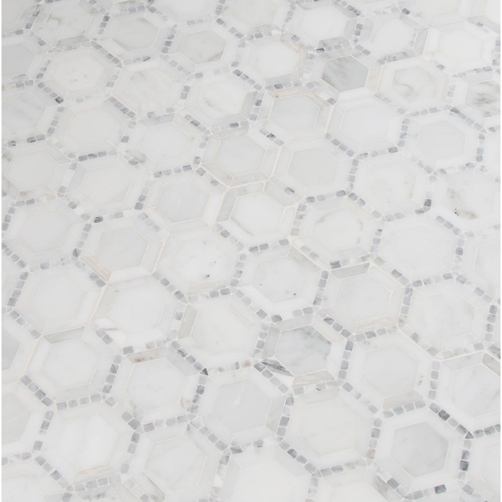 Telaio White 2X2 Hexagon Honed Mosaic