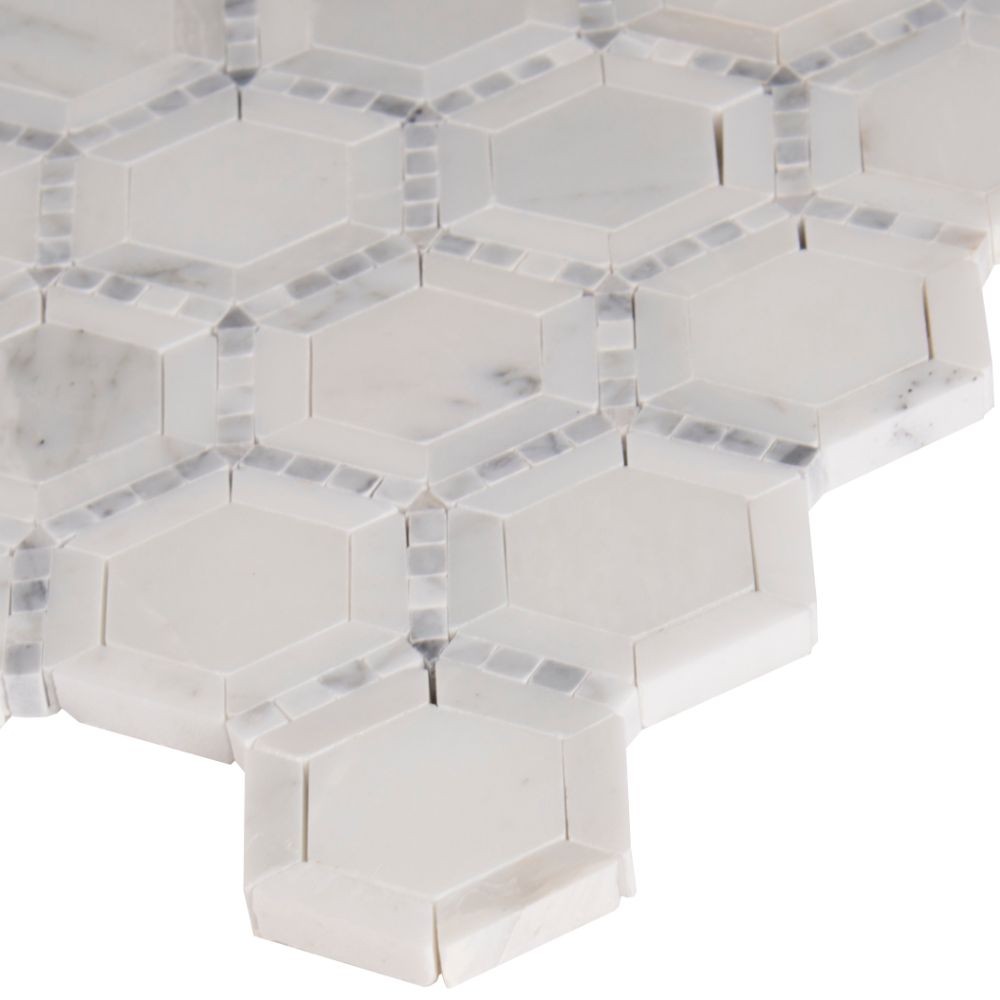 Telaio White 2X2 Hexagon Honed Mosaic