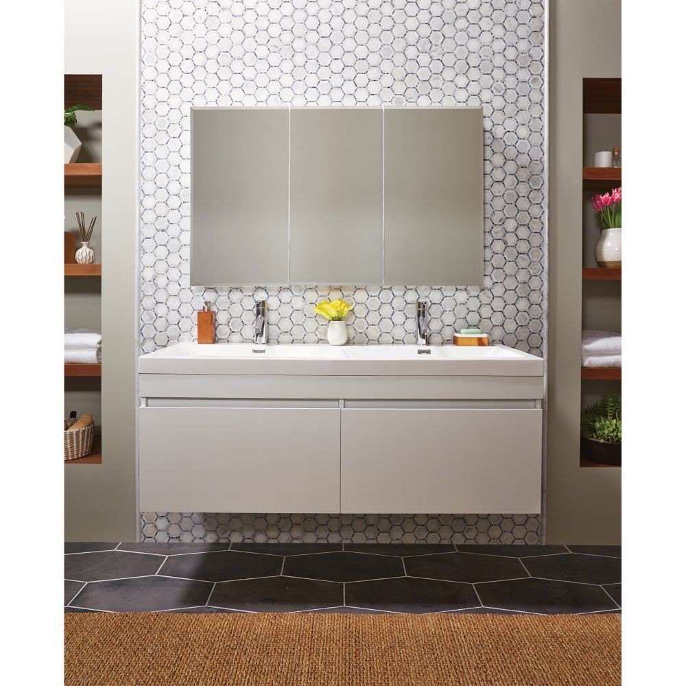 Telaio White 2X2 Hexagon Honed Mosaic