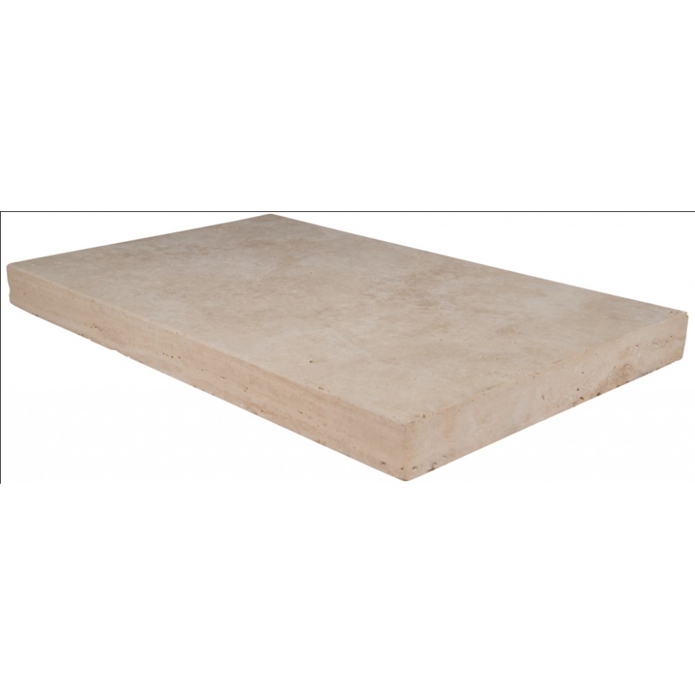 Tuscany Beige 16x24 Honed Unfilled Brushed Eased Edges Pool Coping