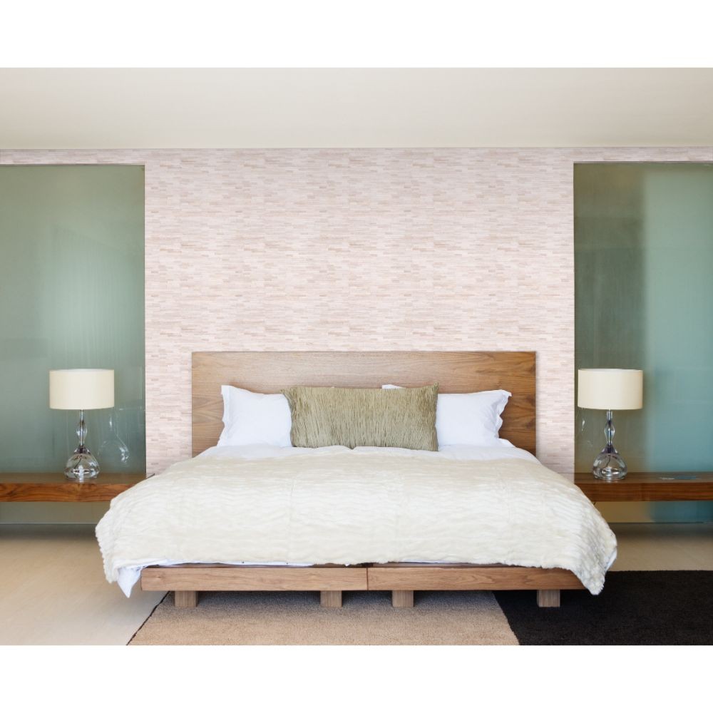 White Quarry Interlocking 3D Peel and Stick Wall Tile