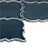 Bay Blue Arabesque 10.83X15.50 Glossy Ceramic Mosaic Tile