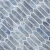 Blue Shimmer Picket 10X13.3 6mm Glossy Glass Mosaic Tile-2