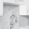 Carrara White Milano Ribbo 12x24 Honed Fluted Marble Wall Tile