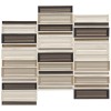 Cascading Waters Earth Tide Random Straight Stacked 1X4 Glass Mosaic Tile