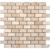 Chiaro Brick 12X12 Tumbled Travertine Mesh-Mounted Mosaic Tile