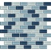 Color Wave Winter Blues 2X1 Brick Joint Mosaic Tile