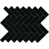 Color Wheel Black Herringbone 1X3 Matte Mosaic Tile