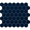 Color Wheel Navy 12X11 Hexagon Glossy Mosaic Tile