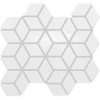 Color Wheel Retro Arctic White 3D Cube 2X3 Glossy Mosaic Tile 