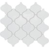 Color Wheel Retro Arctic White Arabesque 3X3 Glossy Mosaic Tile 