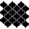 Color Wheel Retro Black Arabesque 3X3 Glossy Mosaic Tile 