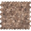 Emperador Dark hexagon 12X12 Tumbled