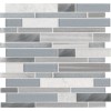 Harlow Interlocking 8mm Gray Glass Wall Tile