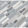 Harlow Interlocking 8mm Gray Glass Wall Tile
